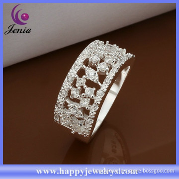 Latest model ring factory direct price white zricon 925 silver engagement ring prices (CR312)